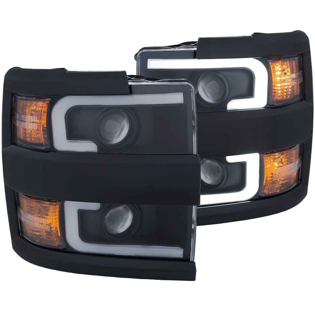 ANZO USA 111364 Black Square Plank Projector Headlight Pair