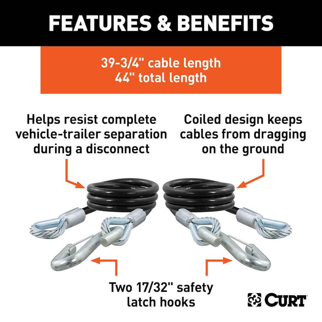 CURT Trailer Safety Cable - Set Of 2 – 80176