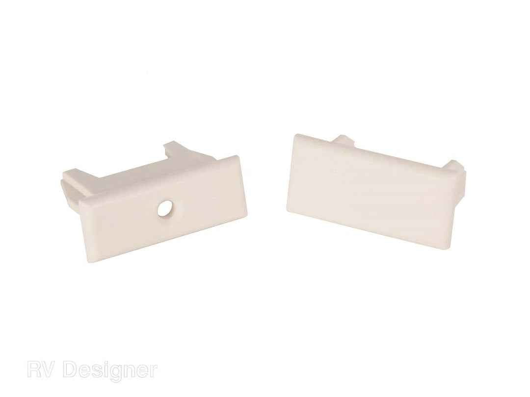 RV Designer A320 Oyster Rectangular Pleated-Shade Rail Caps, Pair