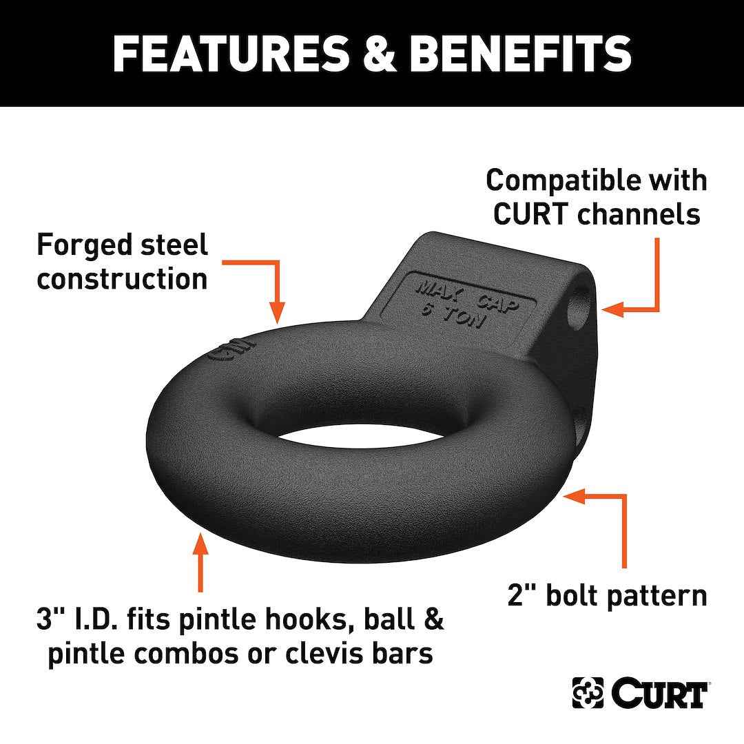 CURT Lunette Ring - 3 in, Channel Mount – 48601
