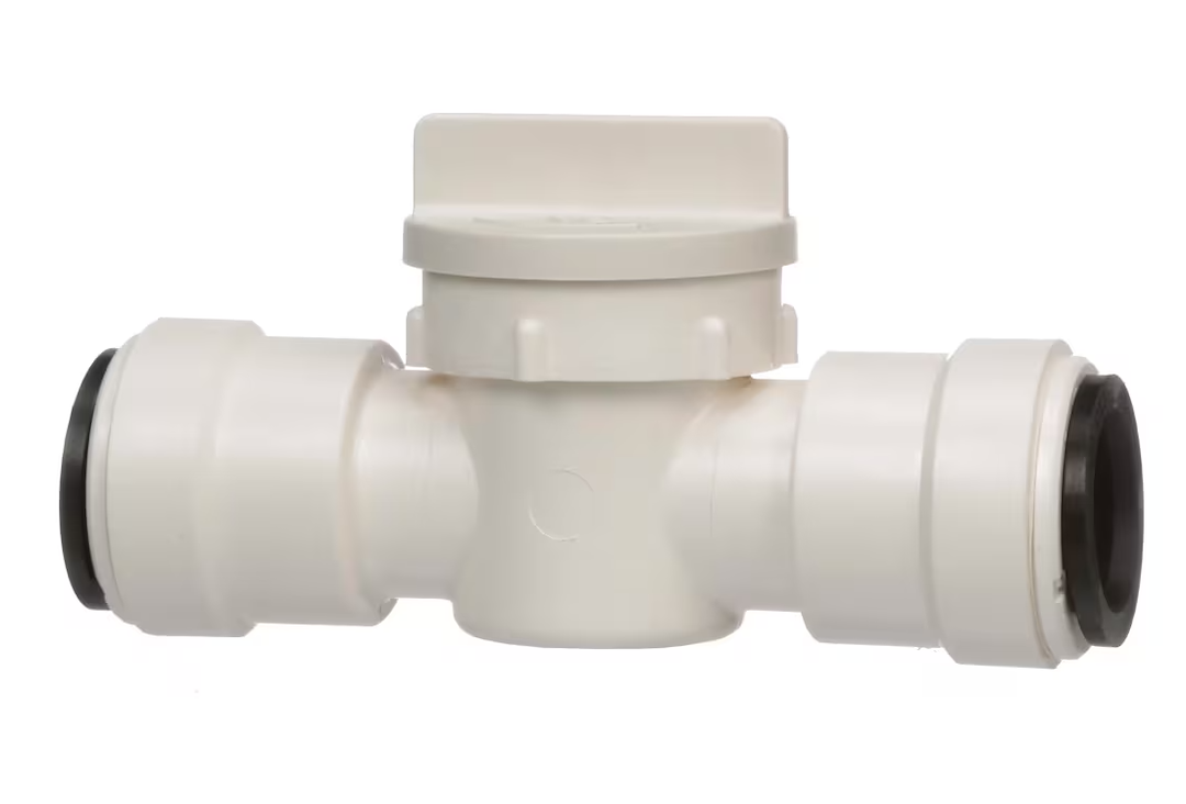 AquaLock 0959098 White 1/2-Inch Straight Shutoff Valve