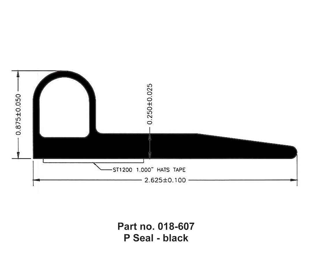 AP Products P-Base Slide-Out Seal - 100 ft, Black – 018-607