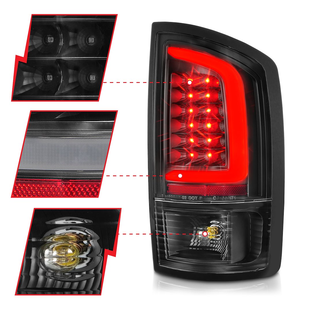ANZO USA 311368 Dodge Ram Black LED Light-Bar Tail-Light Pair - image 2