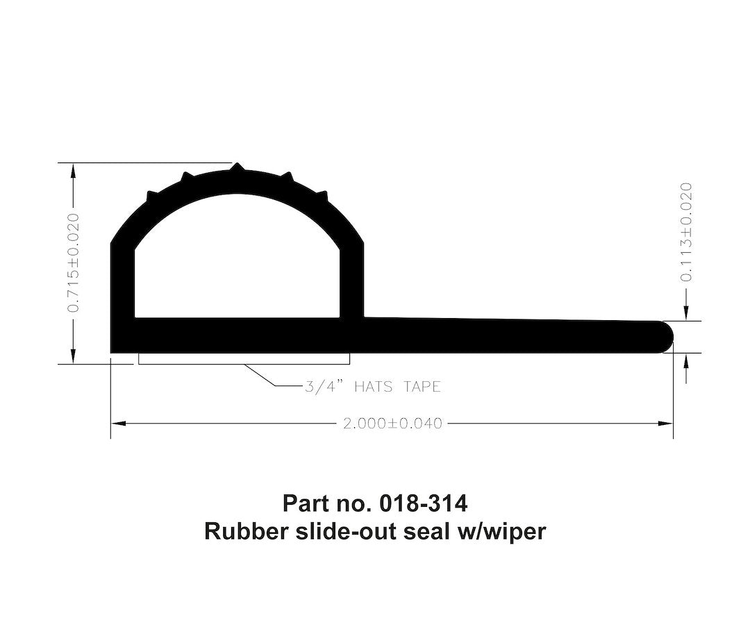 AP Products D-Base Slide-Out Seal - 35 ft, White – 018-314