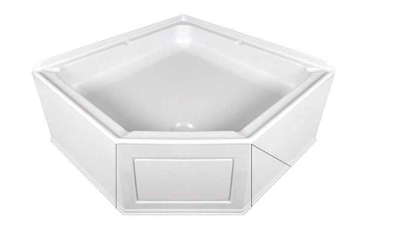 Icon 15231 Neo Angle RV Shower Pan, Polar White ABS with Center Drain – image 1