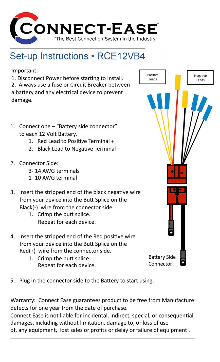 Connect-Ease RCE12VB4 Four-Accessory Quick-Connect Battery Kit - image 4