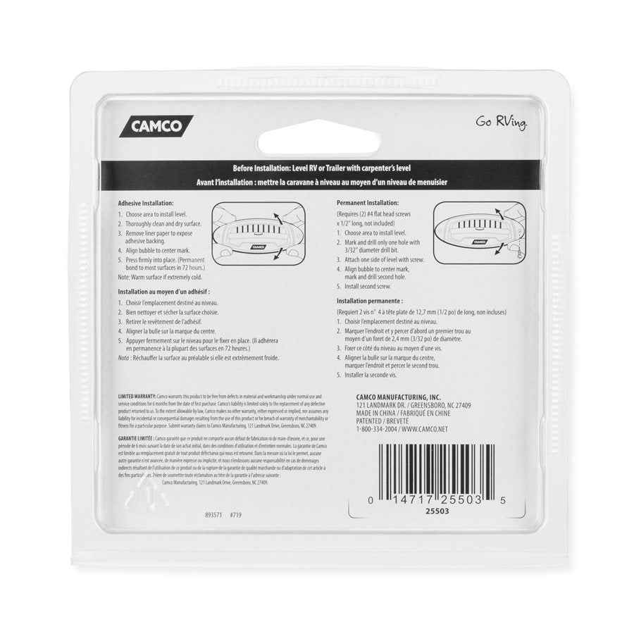 Camco 25503 4-Inch Graduated Trailer Bubble Levels, Pair