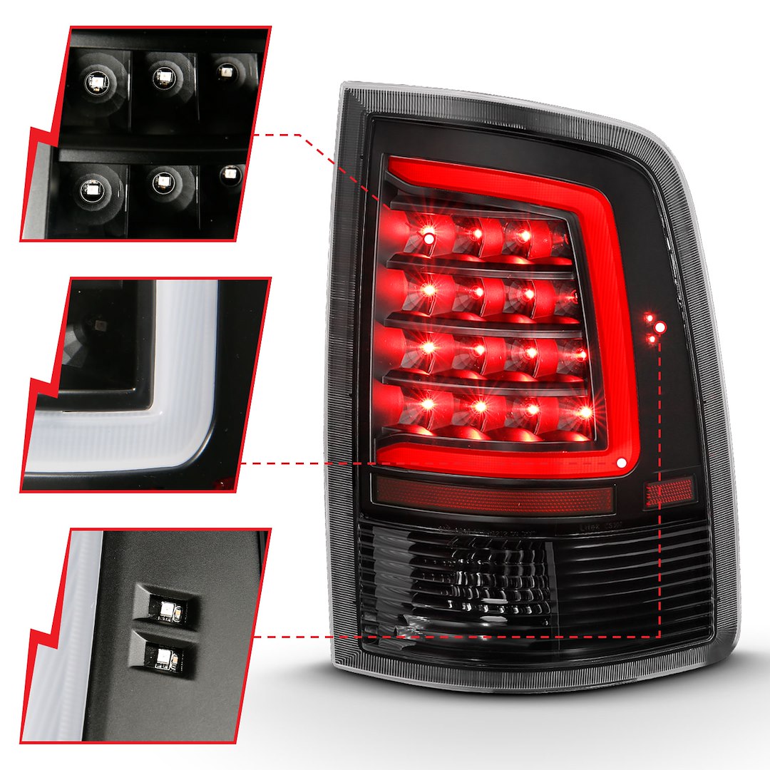 ANZO USA 311318 Ram Black Plank LED Tail-Light Pair - image 2