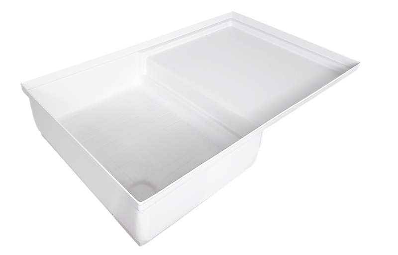Icon 12893 SP400 35" x 21" RV Shower Pan with Step, Polar White ABS – image 1