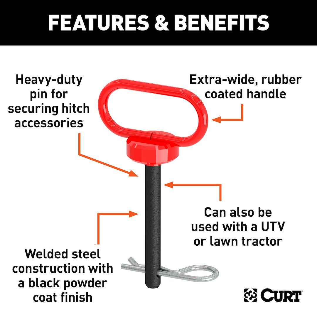 CURT 45805 1/2-by-3-5/8-Inch Handled Clevis Pin