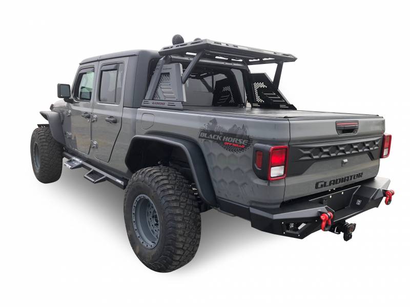 Black Horse Offroad AR2-09BA3-PLFB Armour II Gladiator Bar, Basket and Lights - image 9