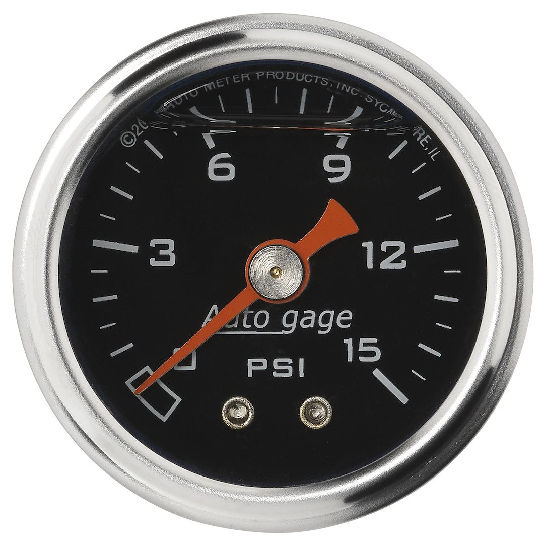 AutoMeter 2172 Auto Gage 0β15 PSI Liquid-Filled Fuel Gauge - image 1
