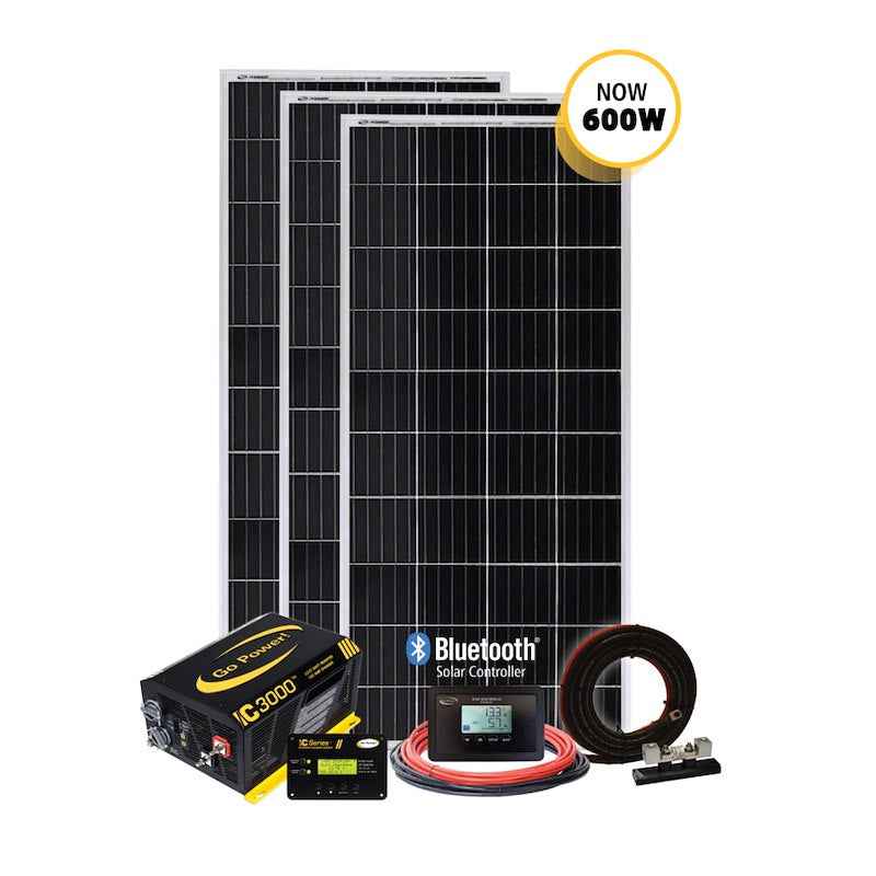 Go Power SOLAR EXTREME 600W Solar System 3×200W Panels & 3000W Inverter – image 1