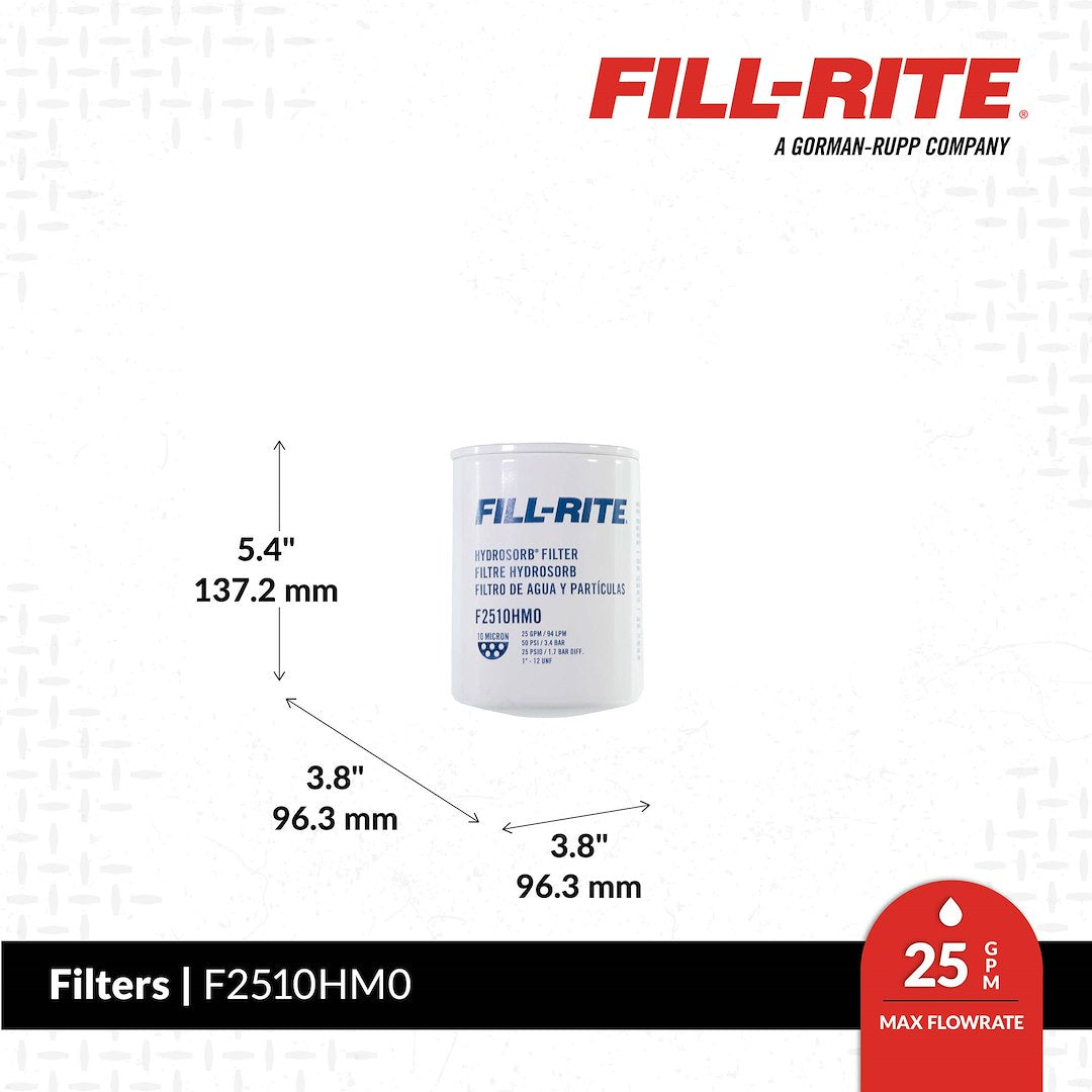 Fill-Rite F2510hm0 Hydrosorb Transfer-Pump Filter
