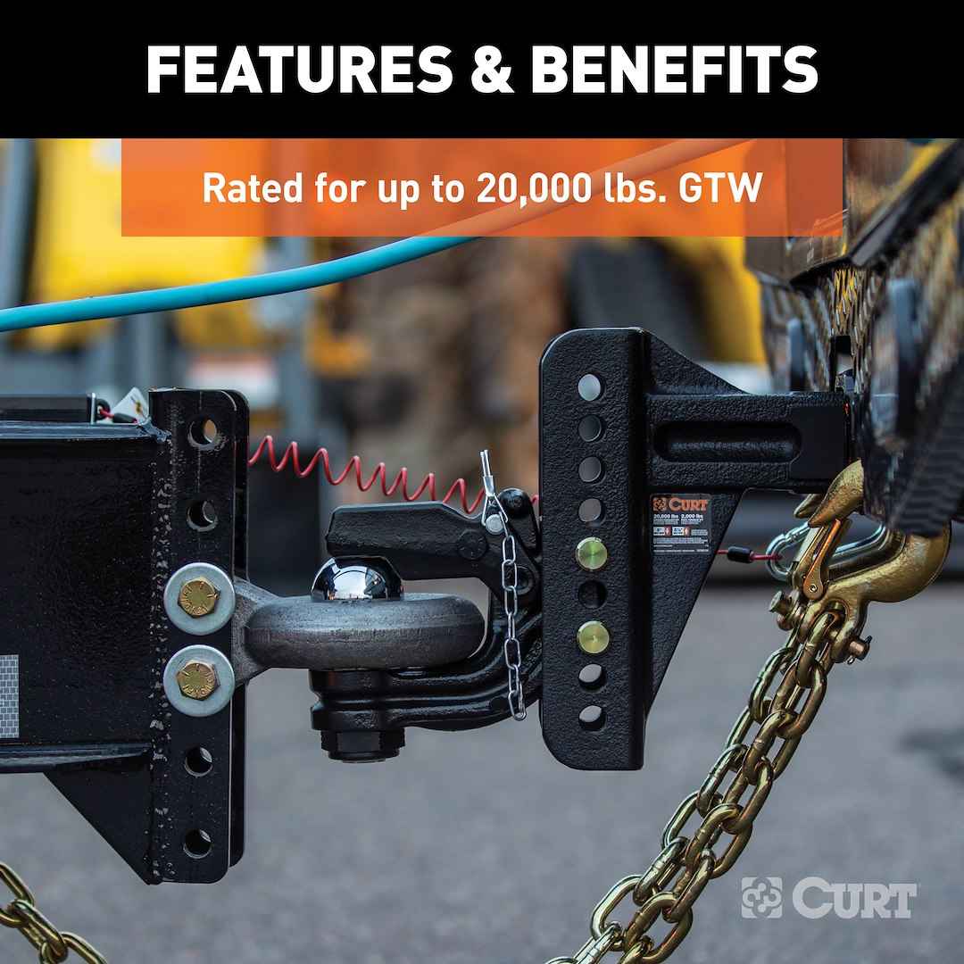 CURT Pintle Hook - 2-1/2 in Receiver, 20000 lb – 45908