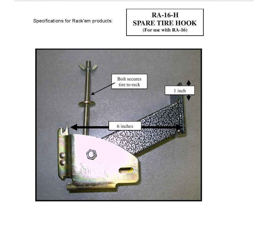 Rack-Em Spare Tire Carrier - 36 in – RA-16H