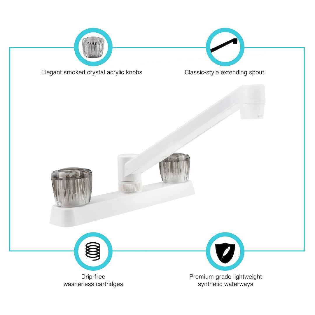 Dura Faucet Kitchen Faucet - White – DF-PK600S-WT