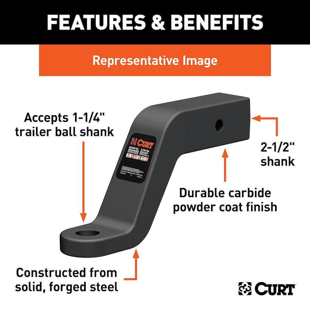 Curt 45460 Trailer Hitch Ball Mount - image 3