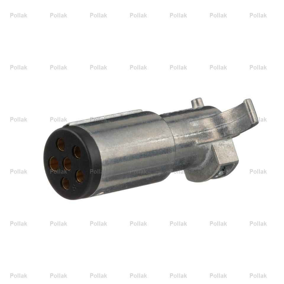 Pollak 6P100V Pro Silver 6-Round Metal Trailer Connector