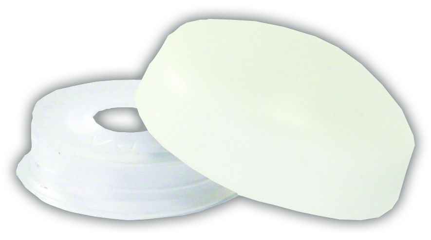 JR Products 20375 White Snap-Over Screw Caps with Collars, 14-Pack