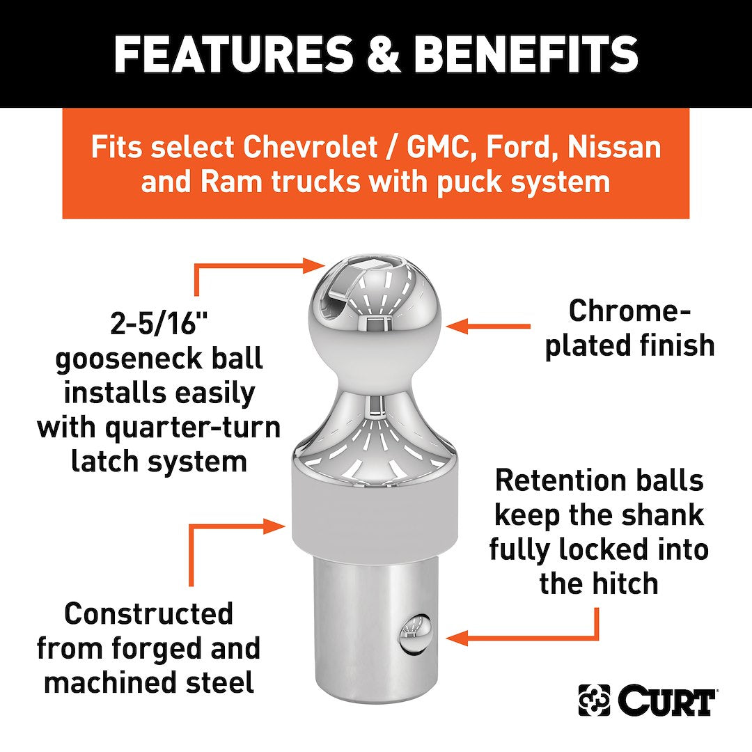 Curt 60627 Gooseneck Trailer Hitch Ball - image 3