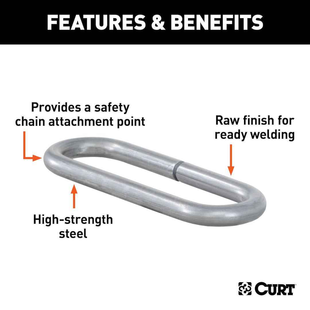 CURT 49950 Weld-On Safety Chain Anchor, 10,000-lb Break Strength