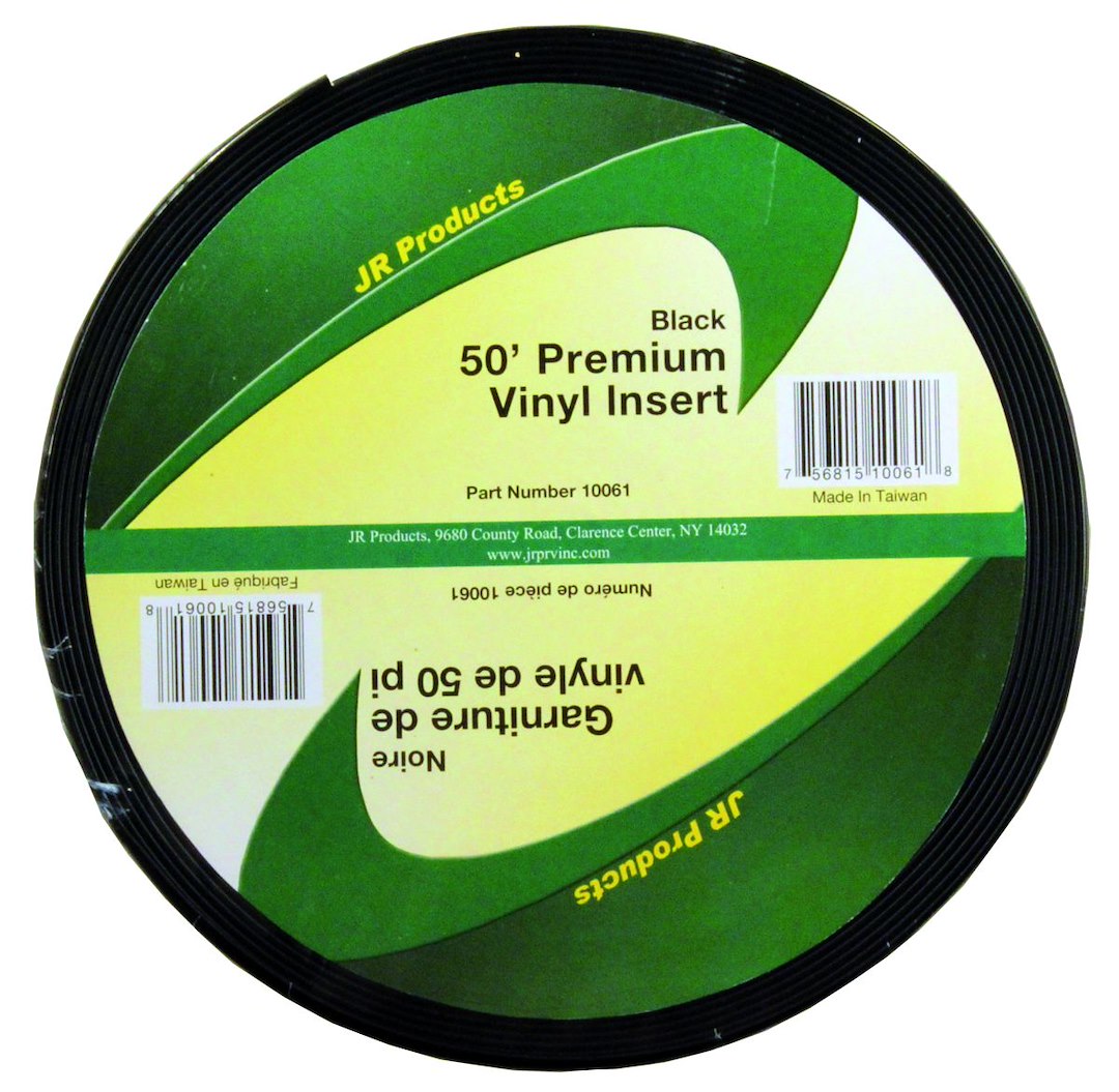 JR Products Vinyl Trim Insert - 1 in x 50 ft, Black β 10061