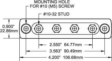 Blue Sea 2305-BSS 4-Terminal Busbar - 100A