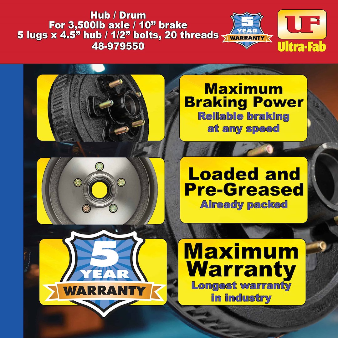 Ultra-Fab Products 48-979553 Trailer Brake Hub Assembly - image 6