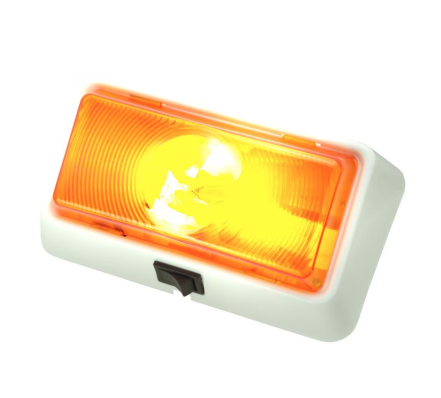 Creative Products 00750SAC Switched Amber Porch Light, Polar White Base