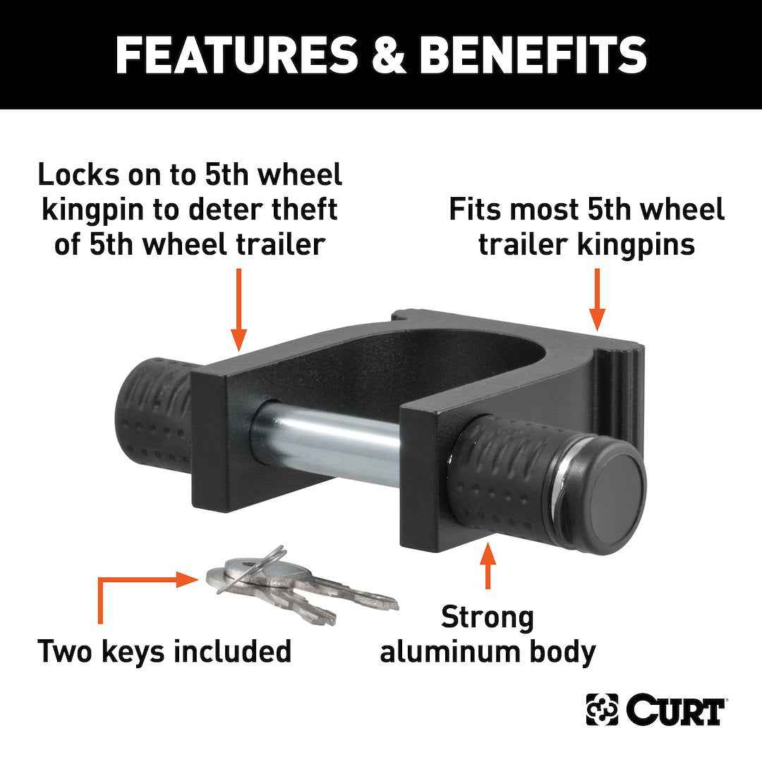Curt 23255 Fifth Wheel Trailer Hitch King Pin Lock - image 2