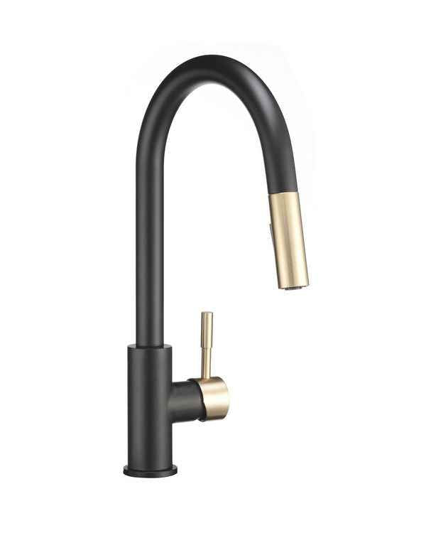 Dura Faucet Pull-Out Kitchen Faucet - Black/Gold – DFMK530SLK