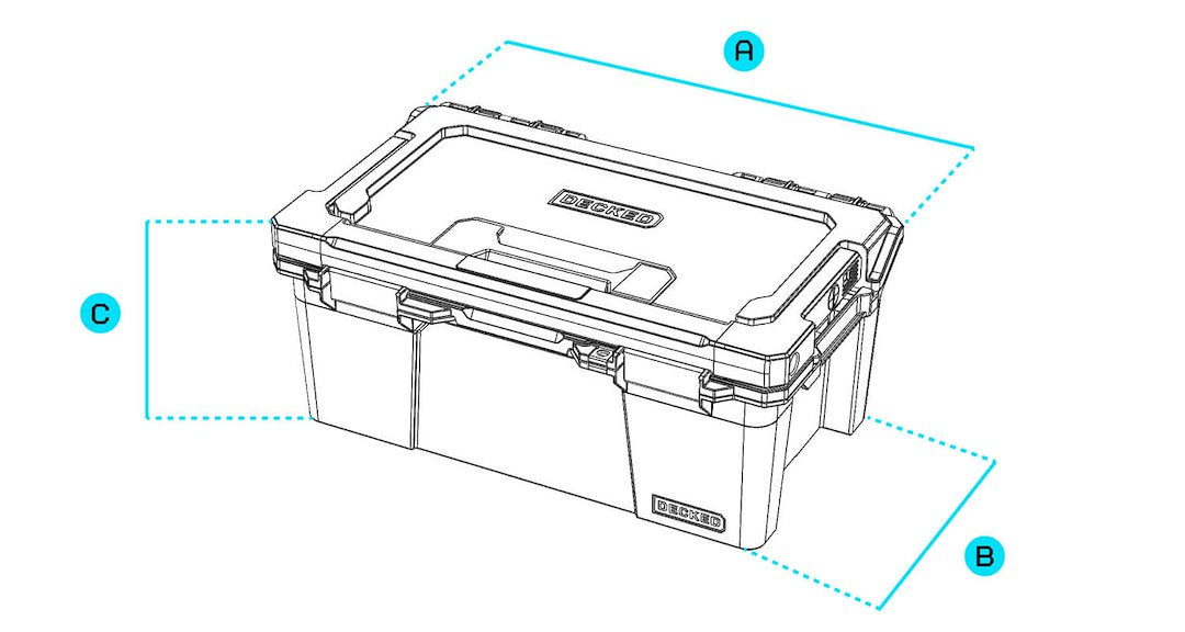 Decked A0010-SIXR-BLK Sixer 16 Portable Storage Box