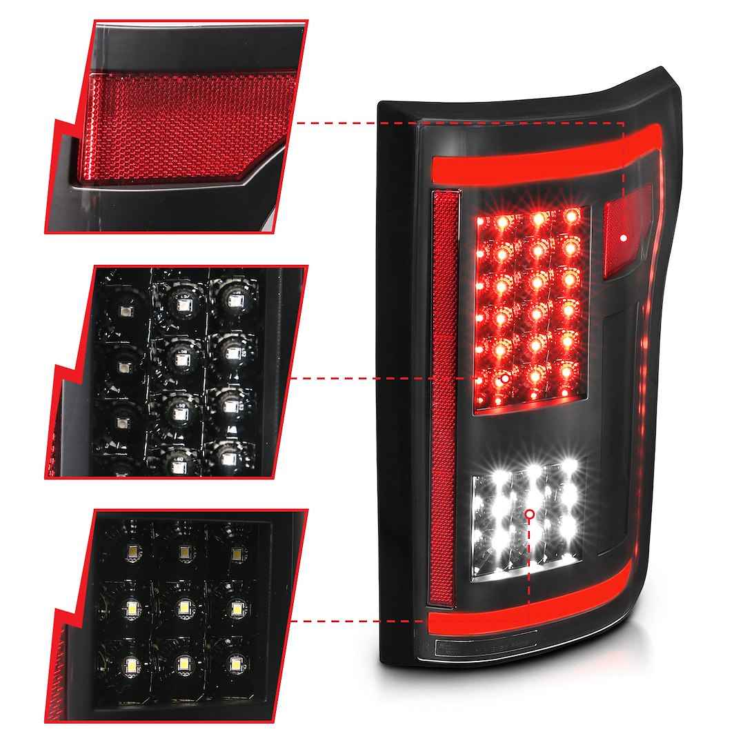 ANZO USA 311285 F-150 Clear-Lens LED Tail-Light Pair, Black