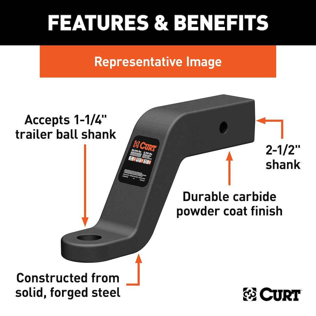 Curt 45458 Trailer Hitch Ball Mount - image 3