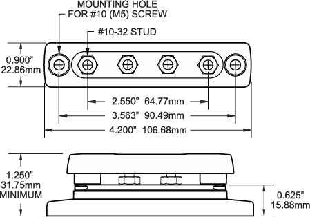 Blue Sea 2315-BSS 4-Terminal Busbar - 100A