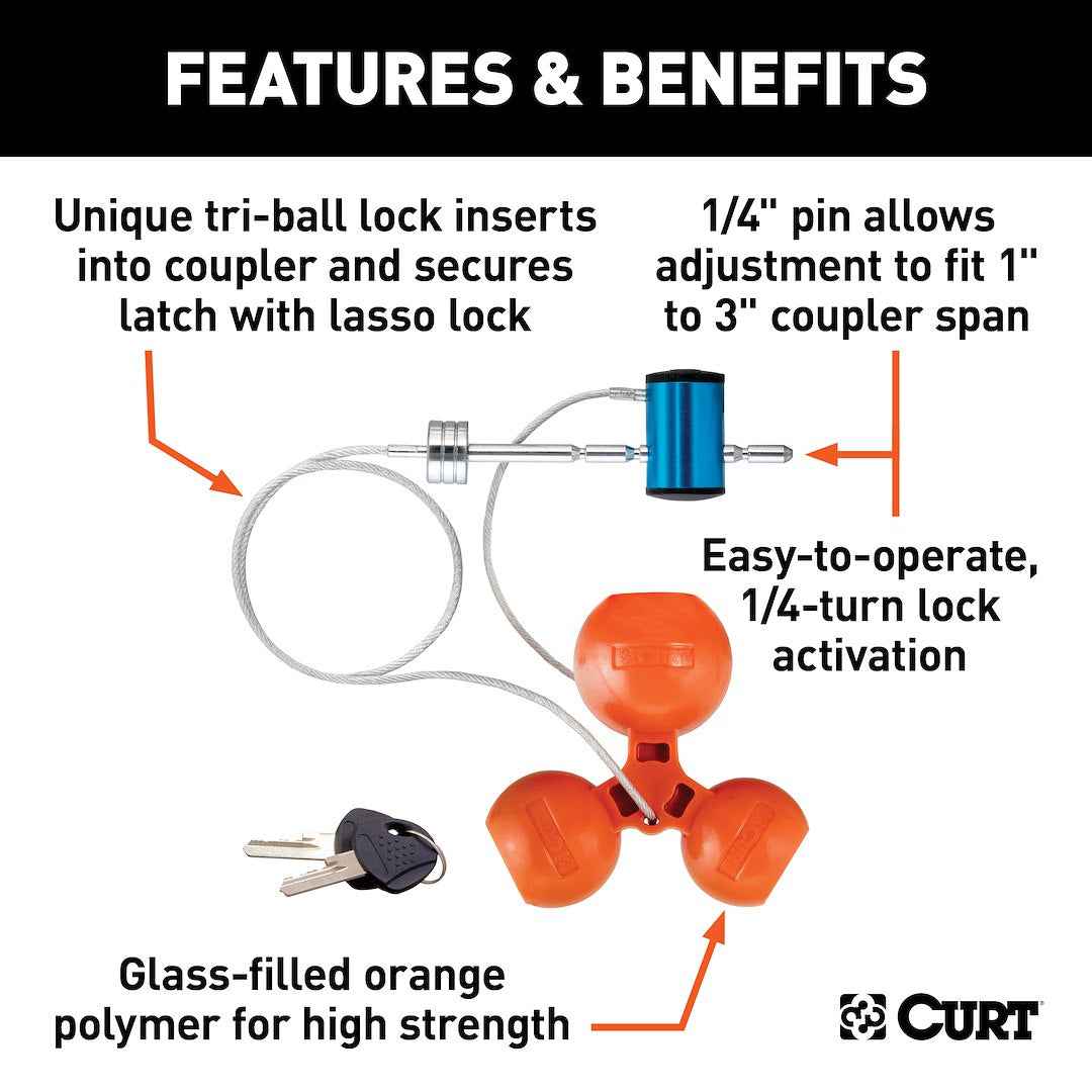 CURT 23082 Trailer Coupler Lock - Ball