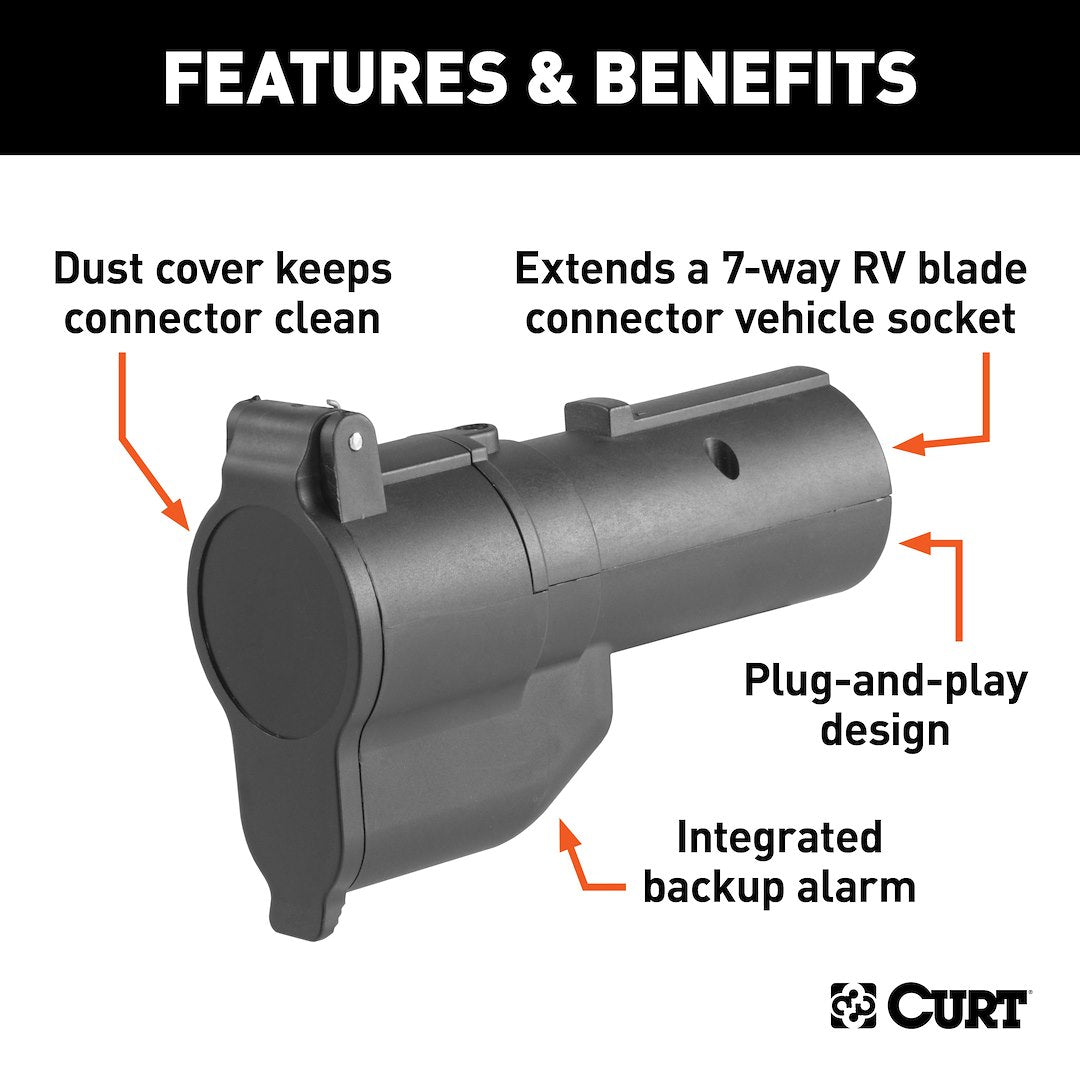 CURT 57727 Trailer Wiring Adapter - 7 Blade to 7 Blade