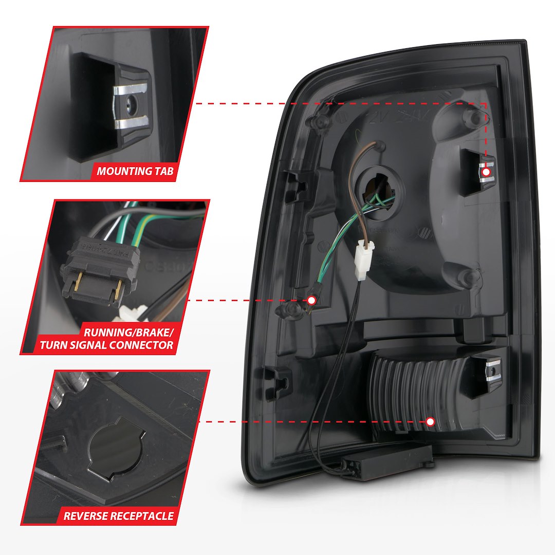 ANZO USA 311452 Black Sequential Plank LED Tail-Light Pair - image 4