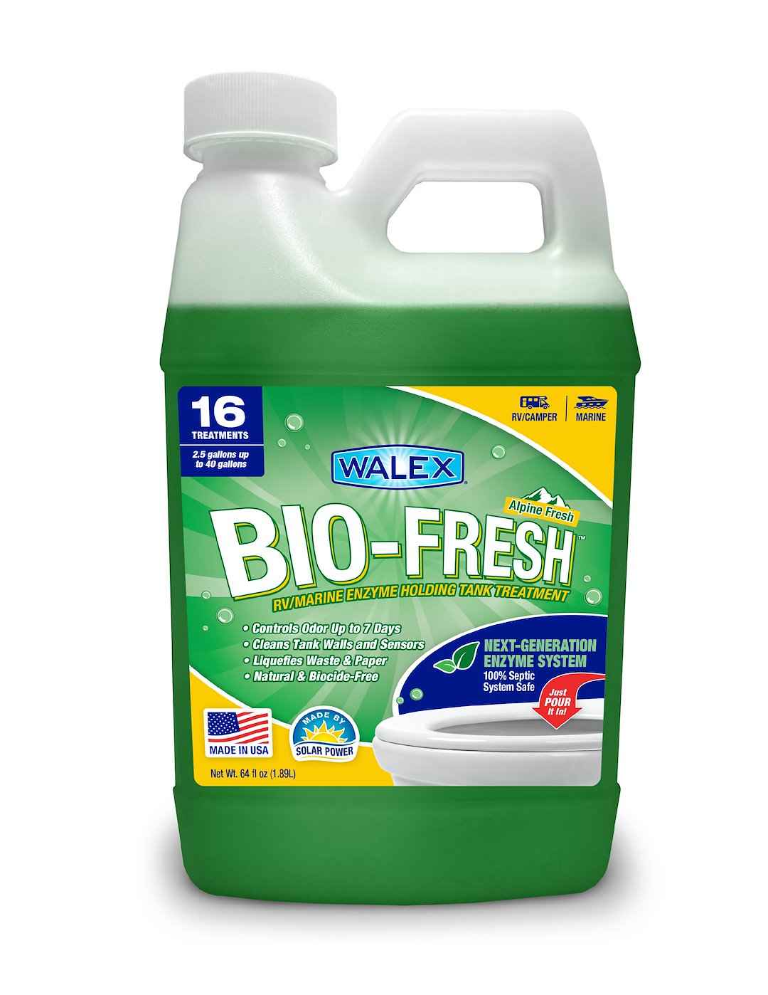 Walex RV Holding Tank Treatment - 2 Quart Jug β BIOFRAF64