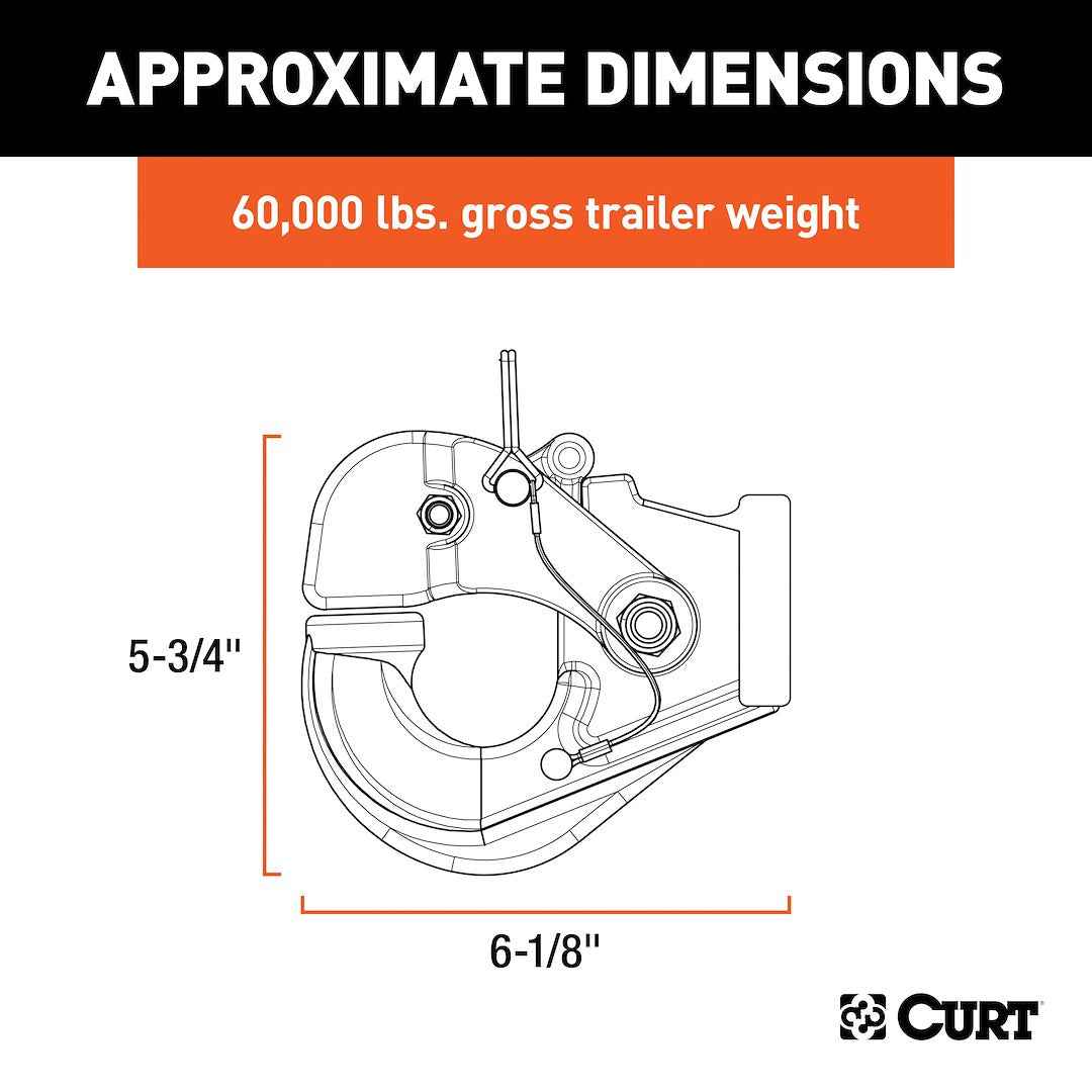 CURT Pintle Hook - 60000 lb – 48231