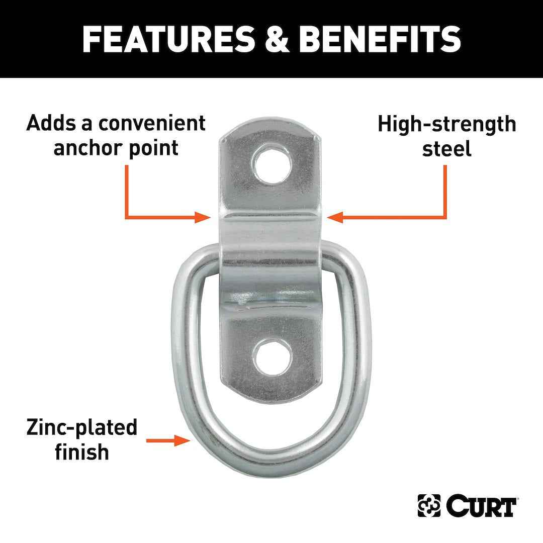 CURT 83730 Surface-Mount D-Ring, 1,200-lb