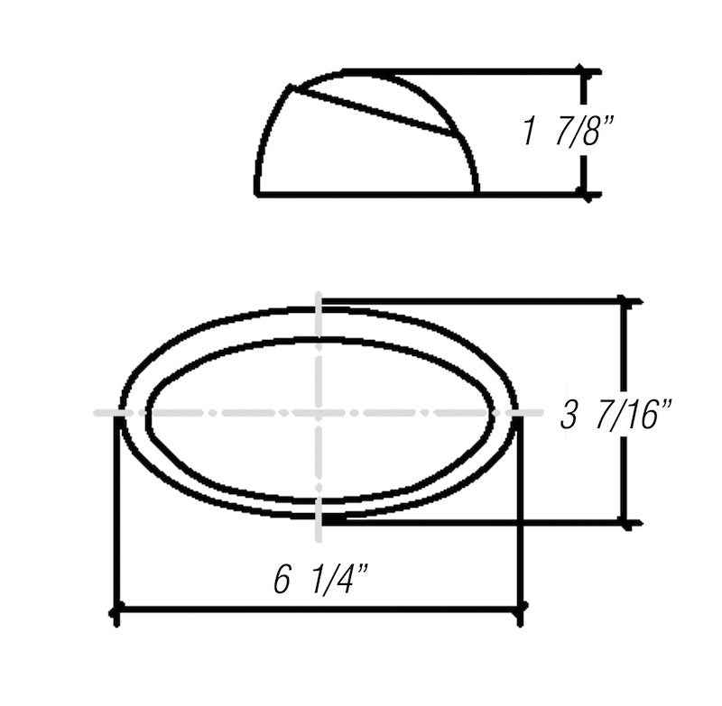 Optronics RVPL5ABP Amber/Black 12.8V Oval Porch Lamp