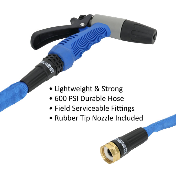 Hosecoil Hf25k Flexible Washdown Hose and WN510 Nozzle