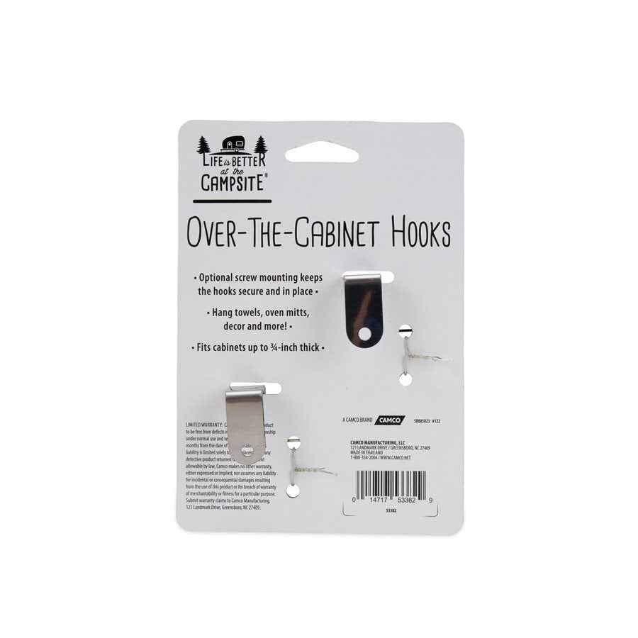 Camco 53382 Retro RV Stainless Over-Cabinet Hooks