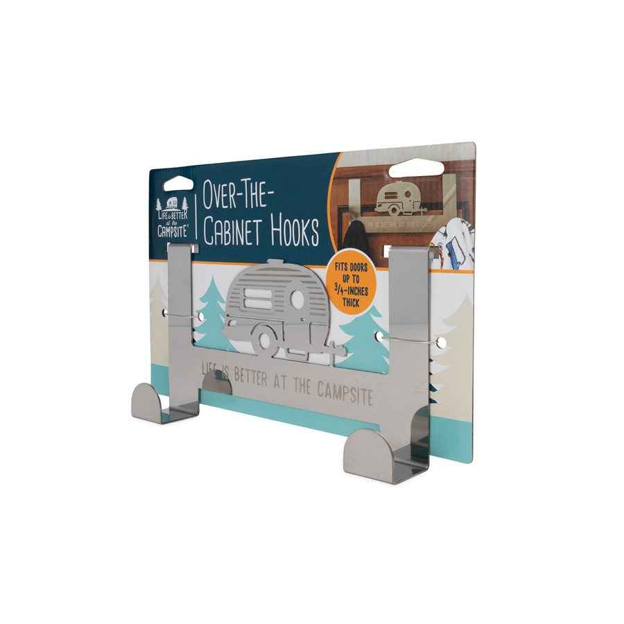 Camco 53381 Campsite Over-Cabinet Two-Hook Towel Rack