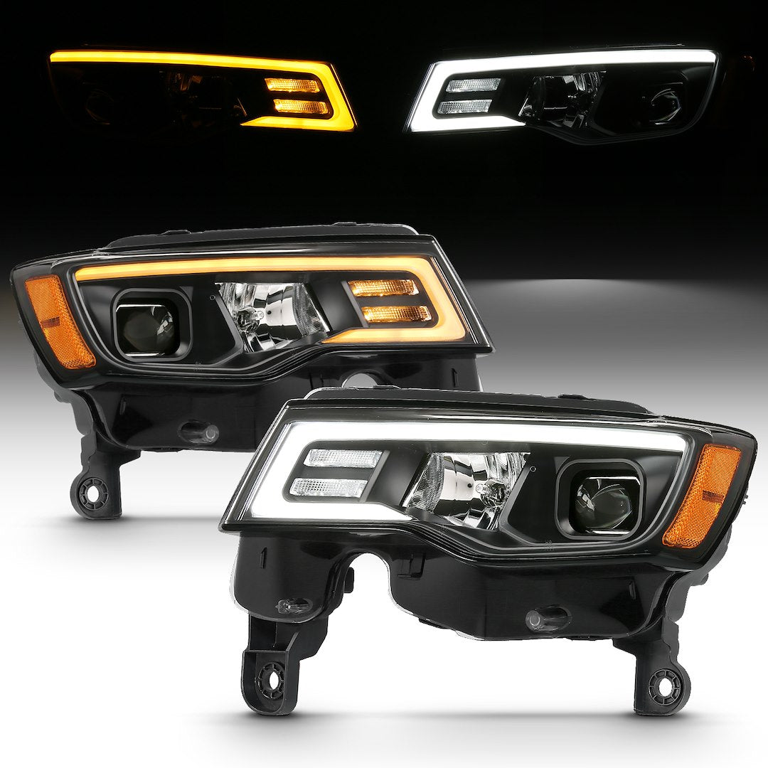 ANZO USA 111418 Black Plank-Style Projector Headlight Pair - image 1