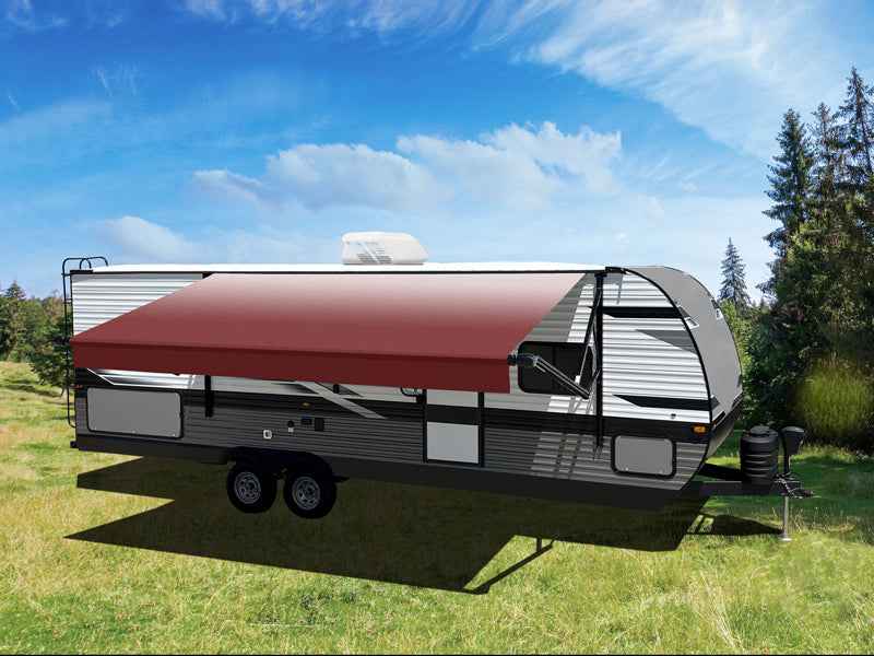 Velarium VR16005000 16' Electric RV Patio Awning – Burgundy Fade with LED Light