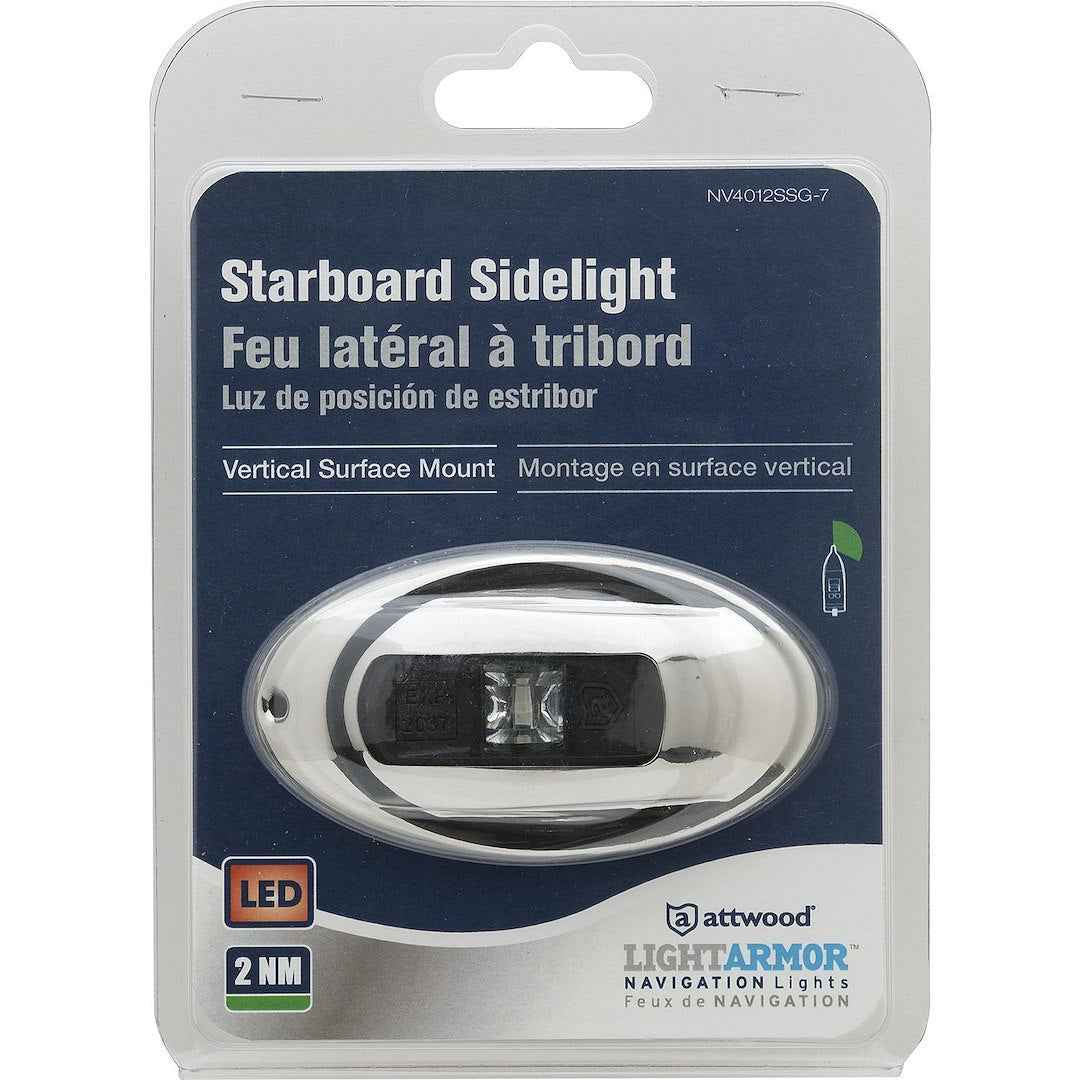 Attwood Marine Green LED Navigation Sidelight – NV4012SSG-7