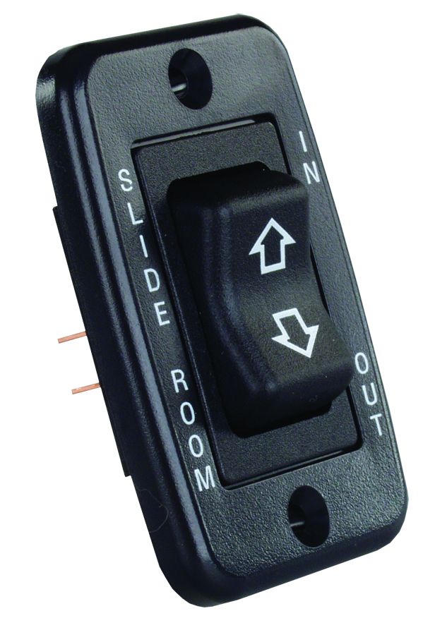JR Products 12V Momentary Slide-Out Switch - Black – 12355